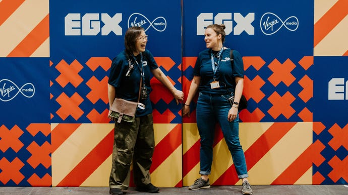 A photo of EGX staff preparing to open the doors for the day.