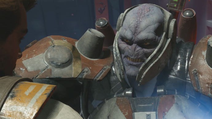 A close-up of Rayvis in Star Wars Jedi: Survivor.